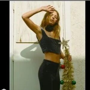 House of Harlow 1960 Elegant Black Velvet Top